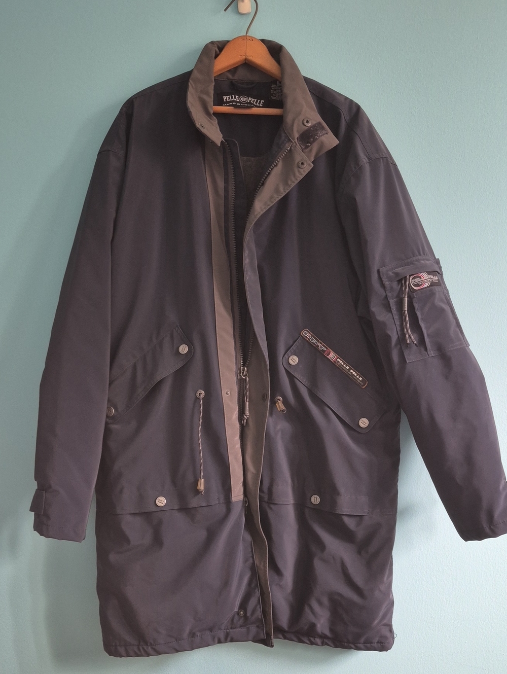 Vintage 90s Pelle Pelle Marc Buchanan Long Utility Parka Jacket